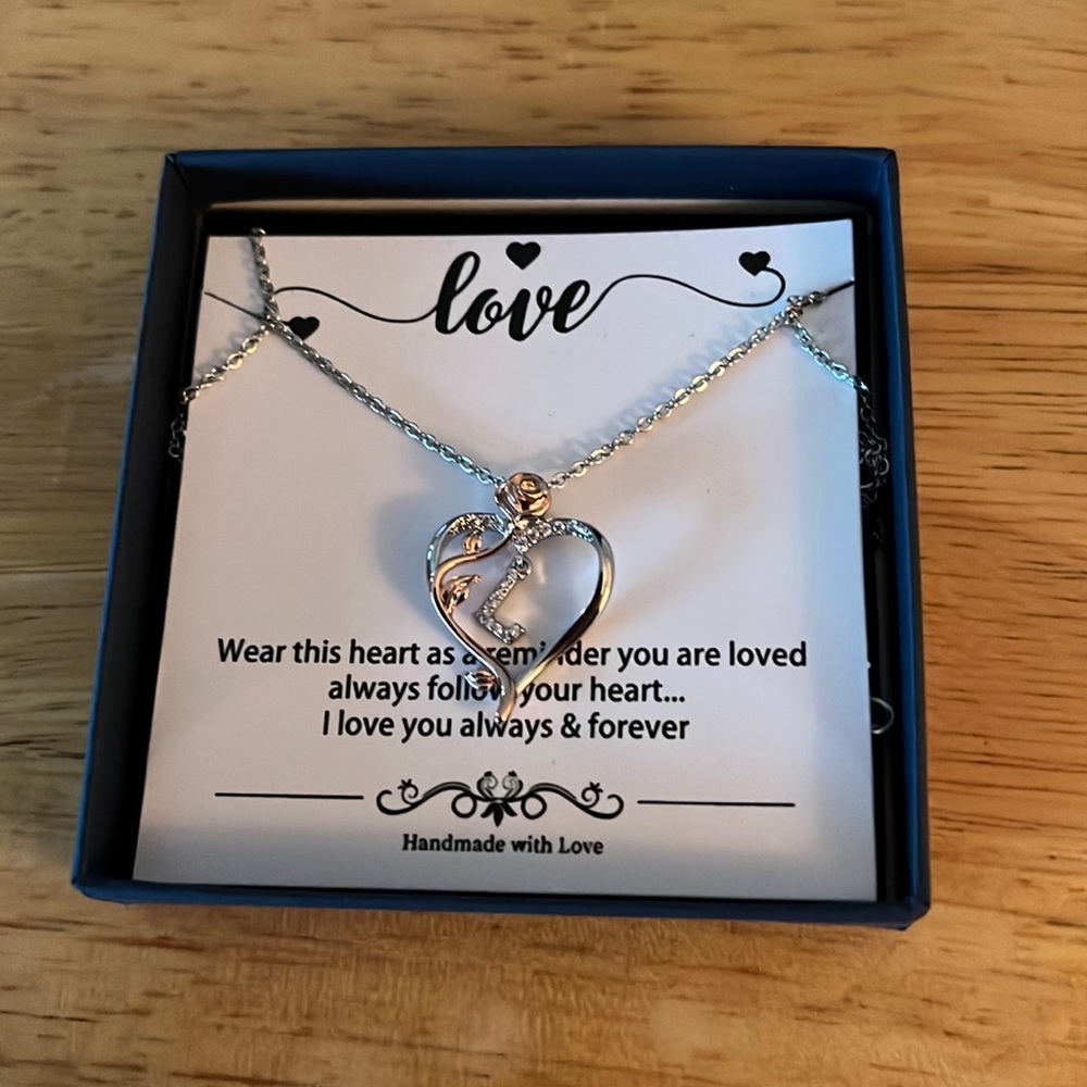Yesteel Silver Love Heart Necklace